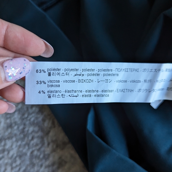 Zara women's viscose skirt dark teal midi length medium - Picture 2 of 7